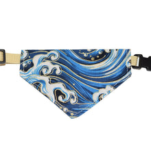 Load image into Gallery viewer, Ocean Wave Cat Bandana Cotton Breakaway Collar - MeowMeowRepublic
