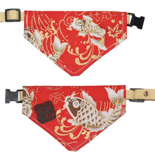 Load image into Gallery viewer, Japanese Koi Cat Bandana Cotton Breakaway Collar - MeowMeowRepublic
