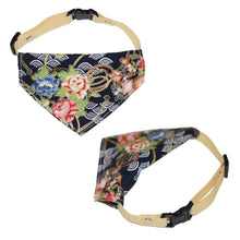 Load image into Gallery viewer, Japanese Lotus Cat Bandana Cotton Breakaway Collar - MeowMeowRepublic
