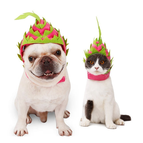 Pet Halloween Costume Dragon Fruit Hat for Cat Dog