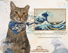 Load image into Gallery viewer, Our &quot;Ocean Wave&quot; is inspired by the famous Japanese painting &quot;The Great Wave off Kanagawa&quot;. This bandana is designed for cat who has free spirit, a natural adventurer, and not afraid of challenges at all time. 
