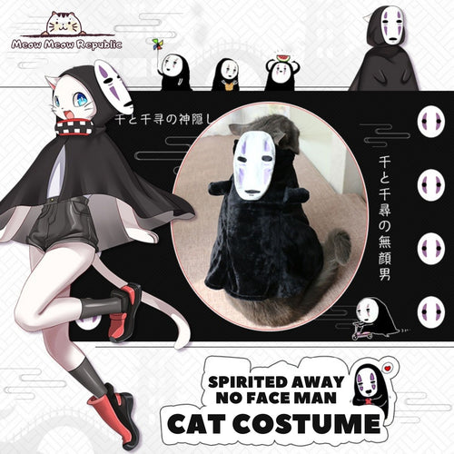 Cat Costume Cosplay Cape Spirited Away Japanese Anime No Face Man Kaonashi