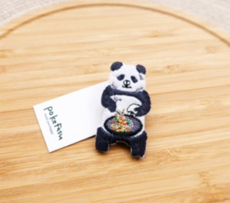 Panda Eating Panda Express - Pokefasu Animal Pin from Japan - MeowMeowRepublic