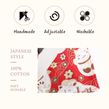 Load image into Gallery viewer, Maneki Neko Cat Bandana (Red/Gold) - MeowMeowRepublic
