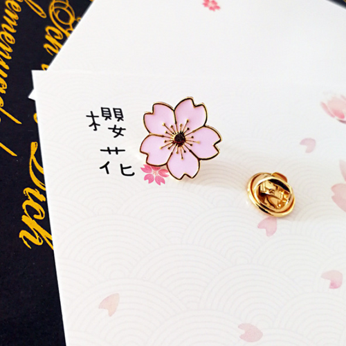 pink sakura pin for decor