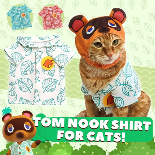 Cat Halloween Costume Animal Corssing Tom Nook Shirt Leaf Shirt Pet Cosplay